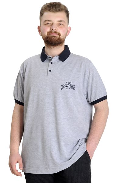 ModeXL Ανδρικό μπλουζάκι πόλο Mode Xl Plus Size Good Times 23345 Grimelange
