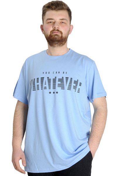 ModeXL Tricou pentru bărbați de mărime mare Mode Xl Whatever 23148 ​​Albastru