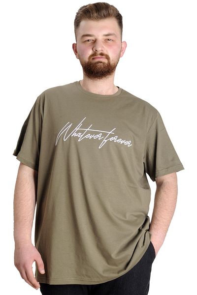 ModeXL Ανδρικό T-shirt Mode Xl Large Size Wf 23157 Χακί