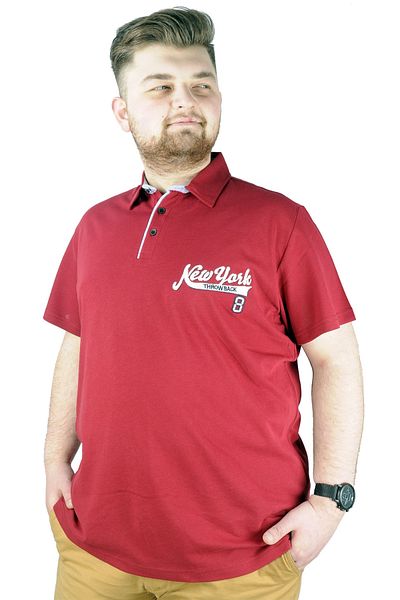 ModeXL Ανδρικό μπλουζάκι Mode Xl Polo New York Throwback 22302 Claret Red