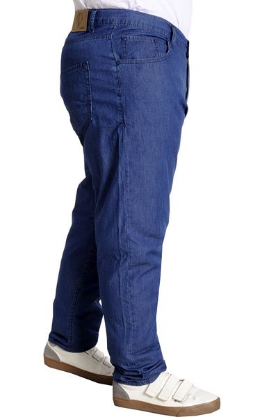 ModeXL Mode Xl Ανδρικό Παντελόνι Μεγάλο Μέγεθος Bora Classic 5 τσέπης 22914 Μπλε