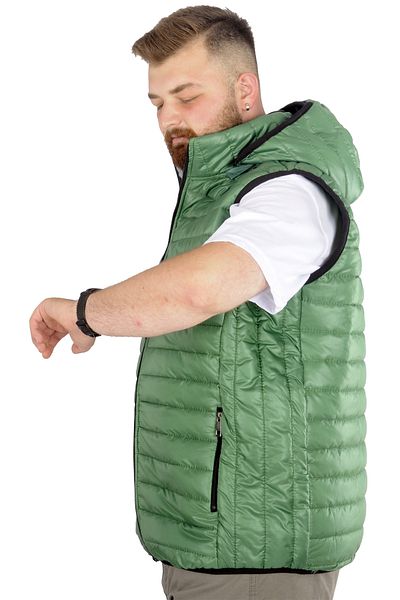 ModeXL Mode Xl Large Size Γιλέκο Καπιτονέ κουκούλα 22600 Πράσινο