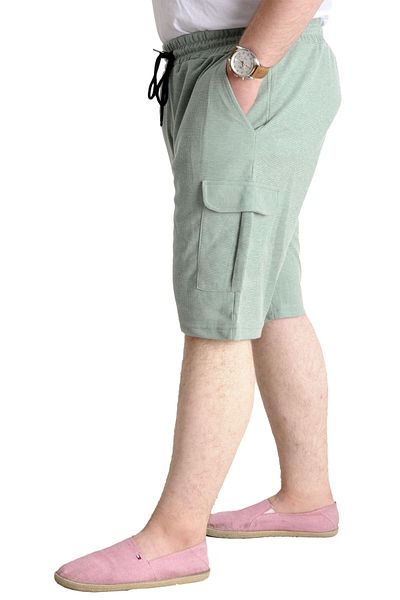 ModeXL Mode XL Μεγάλο μέγεθος Ανδρικό σορτς τσέπη φορτίου WAFFLE 23500 Πράσινο