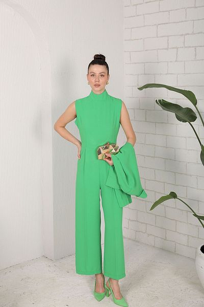 Melike Tatar Green Jacket Jumpsuit 32-9357