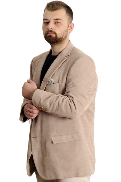 ModeXL Mode Xl Ανδρικό Μπουφάν Mono Collar Blazer 23026 Μπεζ