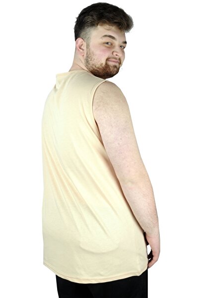 ModeXL Ανδρικό αμάνικο μπλουζάκι Mode XL Plus Size - Skull 22124 Beige