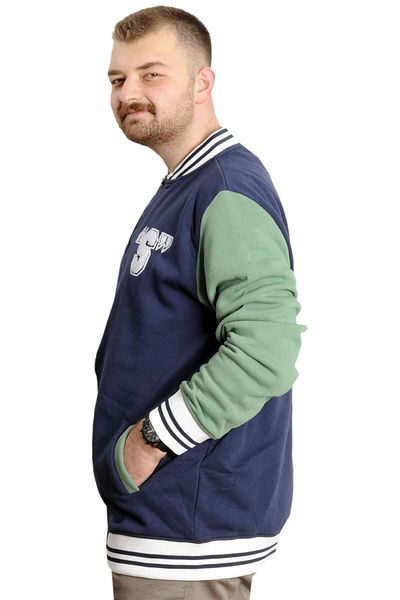 ModeXL Mode XL Ανδρικό κολεγιακό παλτό με στάμπα 23631 Indigo