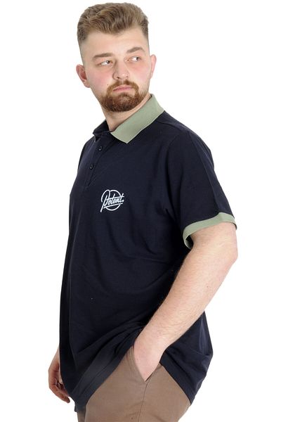 ModeXL Mode Xl Large Size Men's T-shirt Polo Potent 23348 Navy Blue
