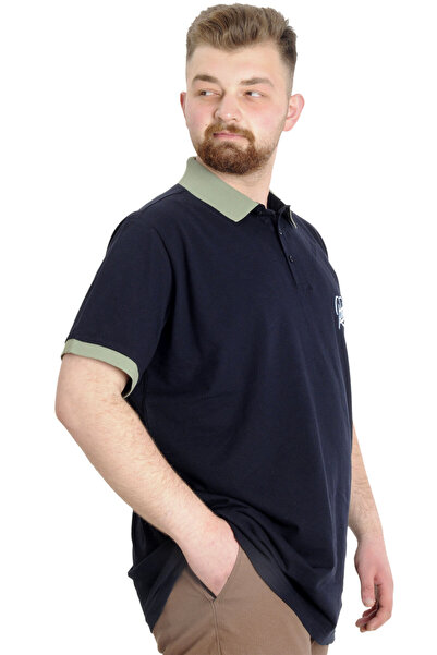 ModeXL Mode Xl Large Size Men's T-shirt Polo Potent 23348 Navy Blue