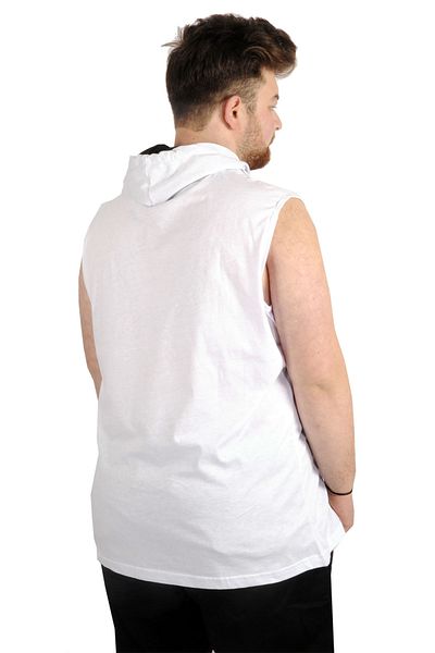 ModeXL Mode Xl Ανδρική αμάνικη κουκούλα μεγάλου μεγέθους Redefine 21127 Λευκό