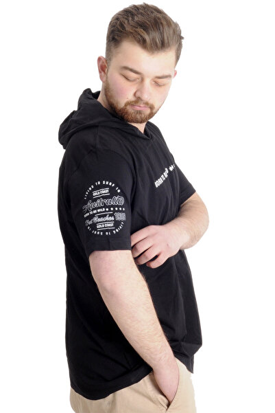 ModeXL Mode Xl Ανδρικό T-shirt με κουκούλα Born To Be Wild 23122 Μαύρο