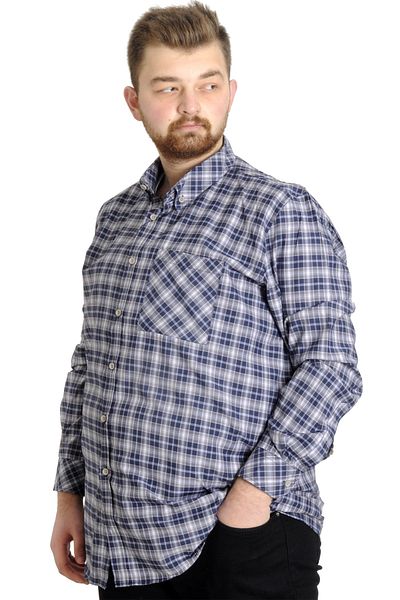 ModeXL Ανδρικό πουκάμισο Plus Size Mode XL - Καρό, Μακρύ μανίκι, Grimelange 23300