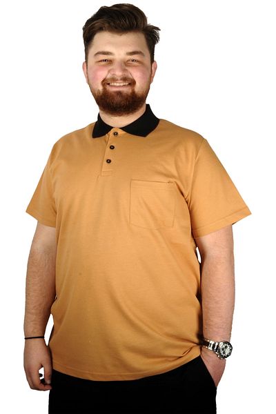 ModeXL Tricou clasic cu gât polo XL Mustard Mode - Buzunar 20550