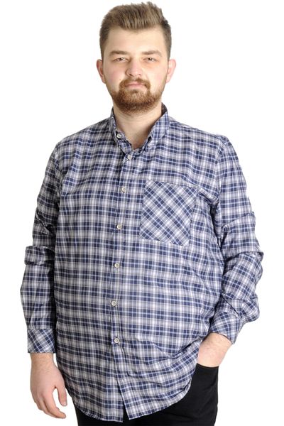 ModeXL Ανδρικό πουκάμισο Plus Size Mode XL - Καρό, Μακρύ μανίκι, Grimelange 23300