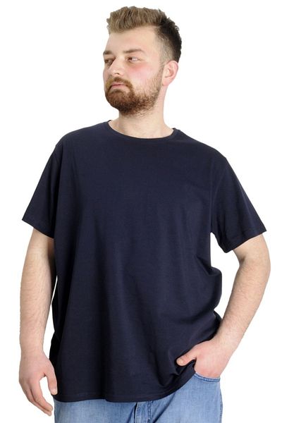 ModeXL Mode Xl Large Size Lycra T-shirt Crew Neck 20149 Navy