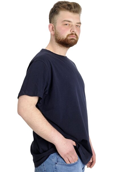 ModeXL Μπλουζάκι Mode Xl Large Size Lycra Crew Neck 20149 Navy Blue