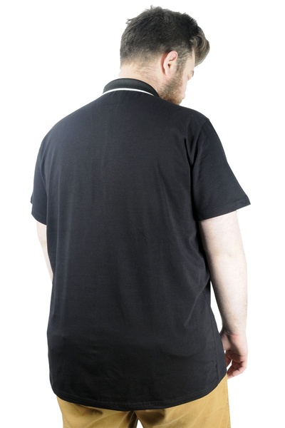 ModeXL Mode Xl Μπλουζάκι μεγάλου μεγέθους Polo Lycra Μονό Ζέρσεϊ Κέντημα 21554 Μαύρο