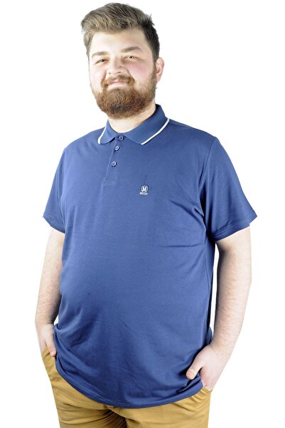 ModeXL Mode Xl Великий розмір Футболка Поло з еластичною тканиною Супрем Вишивка 21554 Індіго