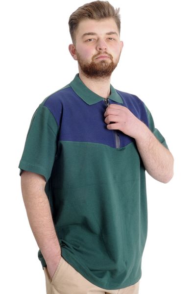 ModeXL Ανδρικό μπλουζάκι Mode Xl Plus Size Polo Fragmented 23325 Nefti