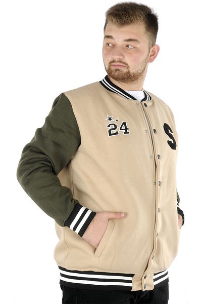 ModeXL Ανδρικό κολεγιακό παλτό Mode Xl Large Size Stan 22615 Beige