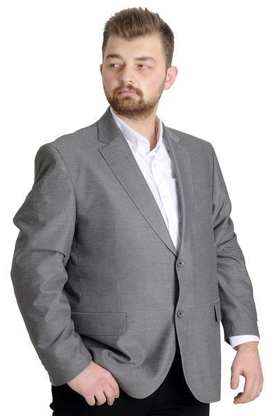 ModeXL Mode Xl Ανδρικό Μπουφάν Blazer Perfetto Plus 21022 Γκρι
