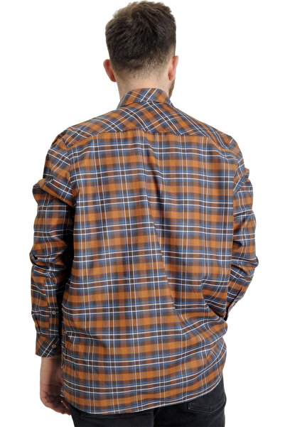 ModeXL Mode Xl Large Size Men's Shirt Plaid Long Sleeve 23300 Tile