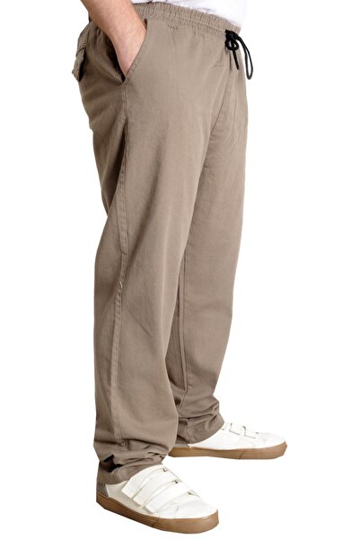 ModeXL Mode Xl Plus Size Men's Gabardine Cargo Jogger Pants Nature 21928 Beige