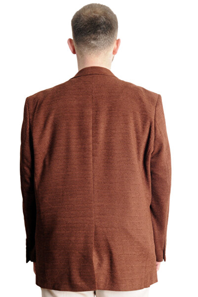 ModeXL Ανδρικό κλασικό μπουφάν Mode XL Plus Size Mono Collar 23025 Tan