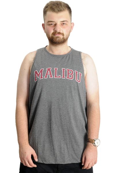 ModeXL Ανδρικό μπλουζάκι Mode Xl Plus Size Αμάνικο Malibu 22129 Antramelange