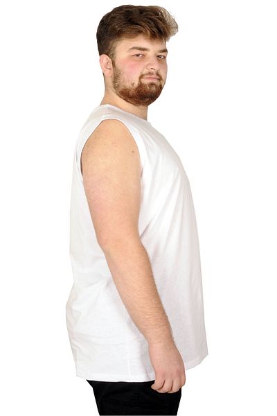 ModeXL Mode Xl Oversize Ανδρικό αμάνικο μπλουζάκι απλό 20003 Λευκό