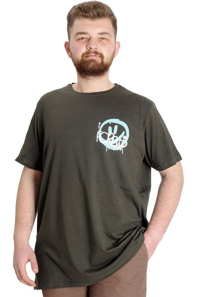 ModeXL Ανδρικό T-shirt Mode Xl Plus Size Forever 23138 Χακί