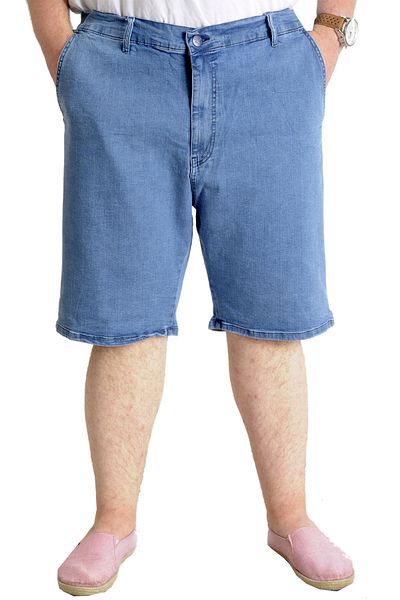 ModeXL Ανδρικό τζιν σορτς Ice Blue - Πλαϊνές τσέπες, Plus Size, New Arrma 23806
