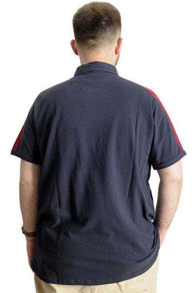 ModeXL Mode Xl Ανδρικό T-shirt Polo Neck Wreath 22320 Navy Blue