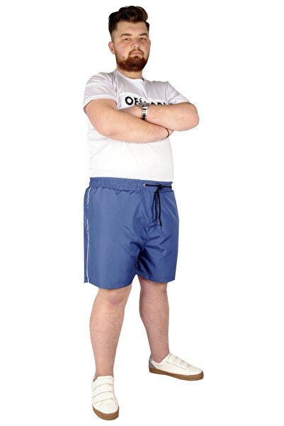 ModeXL Mode Xl Plus Size Swim Shorts White Line 21451 Indigo