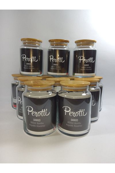 Perotti Glass Jar with Bamboo Lid 800 Ml 12 Pieces