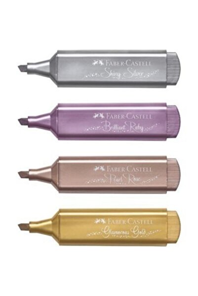 Faber Castell قلم تمييز فابر كاستل 46 لونًا معدنيًا، عبوة من 4 قطع