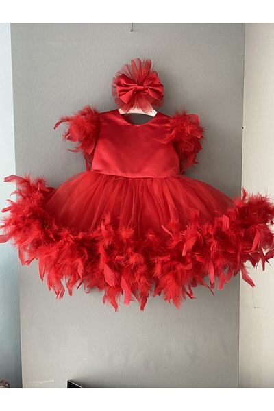 İlknur Karaca Design Rochie roșie pentru fetiță pentru ocazii speciale
