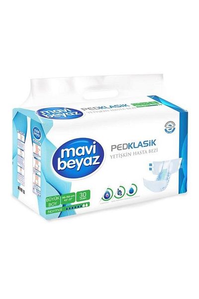 Mavi beyaz Patient Diapers 30 Pack Medium