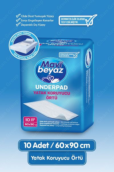 Mavi beyaz Mattress Protector Cover 60x90cm 10 Pieces