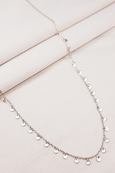 Oruçoğlu Gümüşçülük 925 Ayar Gümüş Rodyum Kaplama Pullu Model Kolye