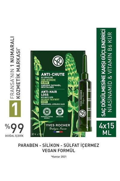 Yves Rocher Niacinamide and Vitamin B6 Cure - Anti-Chute Strengthening and Slowing Bitter Bakla and Agave 60 ml