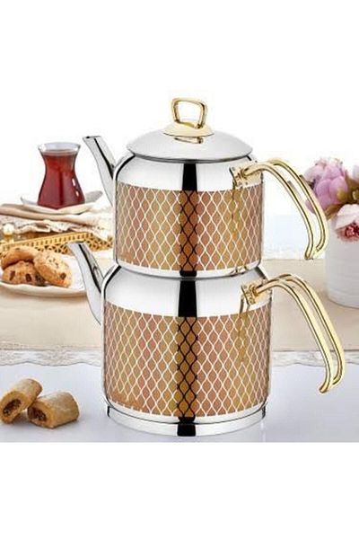 SILA White Steel Mother of Pearl 561 - Decorated Teapot 6 lt