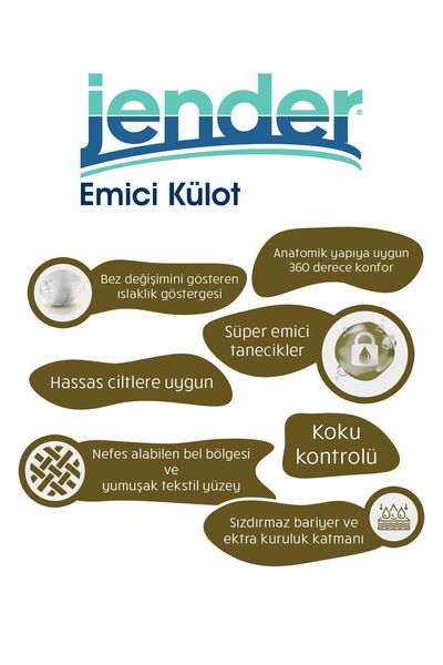 JENDER Emici Külot Xlarge 120 Adet 30 Lu 4 Paket