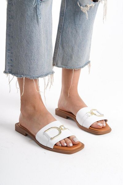 ERNİLA Genuine Leather Women's Slippers - SHOES