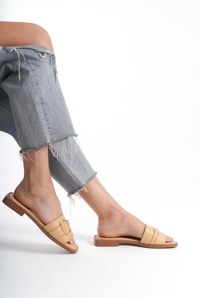 ERNİLA Genuine Leather Women's Slippers - Shoes