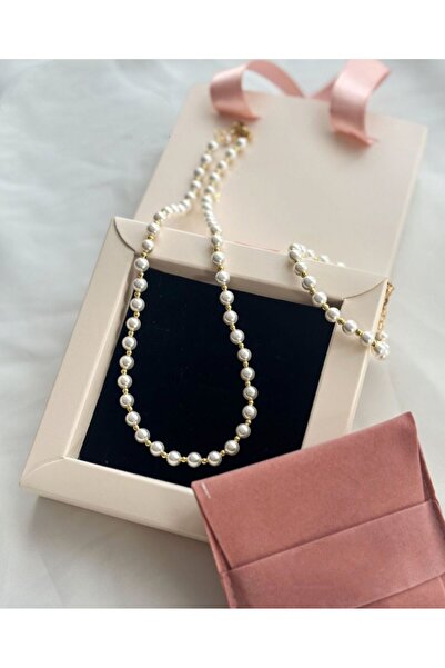 Uno Di Famiglia İnci Kolye , Inci Bileklik , Inci Aksesuar Seti 1. Kalite