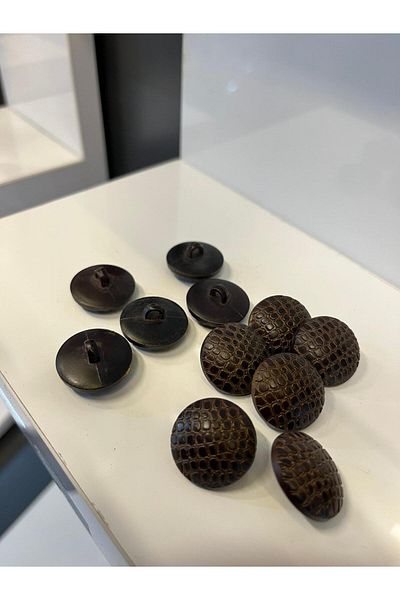 Taşkın Aksesuar 15 Coffee Colored Knobs with Handles - 2.1cm Plastic Accessories Ornamental Pillow Seat and Cardigan Decor
