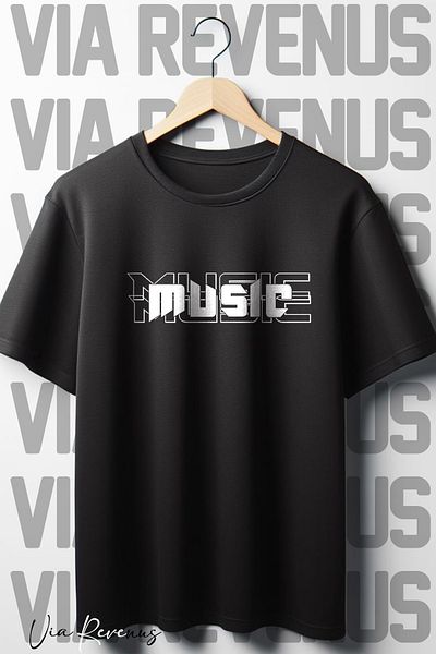 Vordevia Μαύρο μπλουζάκι με στάμπα μουσικής - Crew Neck