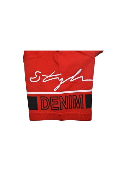 MASTIFF Men's Red Jeans Printed T-Shirt