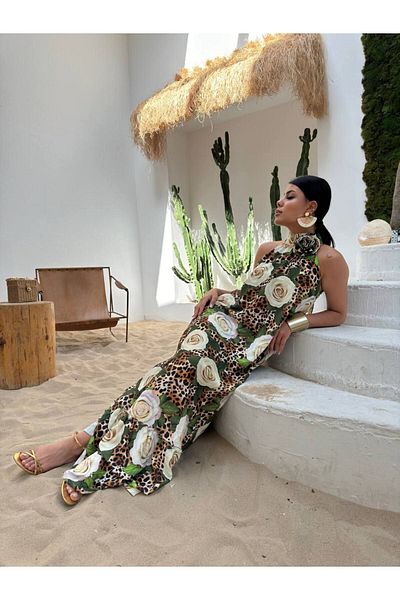 S&A Collectionn Rochie de damă cu croială relaxată cu model floral - decolteu cu halter